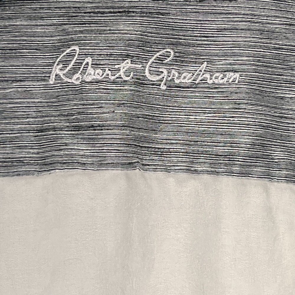 Robert Graham White Button Up LS Shirt Contrasting Collar Cuffs Classic - Picture 5 of 16